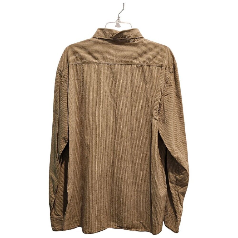 🪻BOGO🪻 CALVIN KLEIN JEANS 100% Cotton Tan Long Sleeve Button Down Shirt‎ XL - Picture 3 of 9